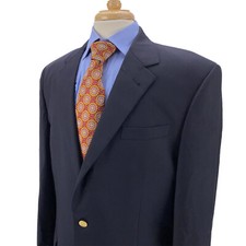 Jos A Bank Signature Collection Navy Blue Gold Button Blazer Sport Jacket 42L
