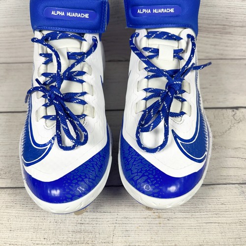 Nike Alpha Huarache Elite 4 Mid Baseball Metal Cleats Blue FD2744-104 Men Sz 7.5 - Picture 8 of 19
