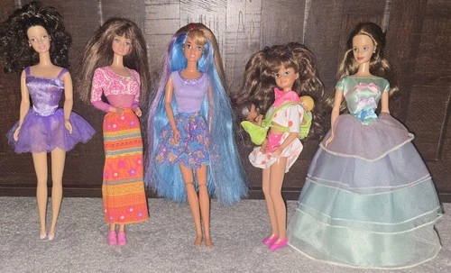 Vtg Lot Of 90s Dolls Barbie Teresa Skipper & 2 Babies