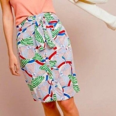 Anthropologie Women's Conversations Limited Edition Beach Umbrellas Skirt Sz 10