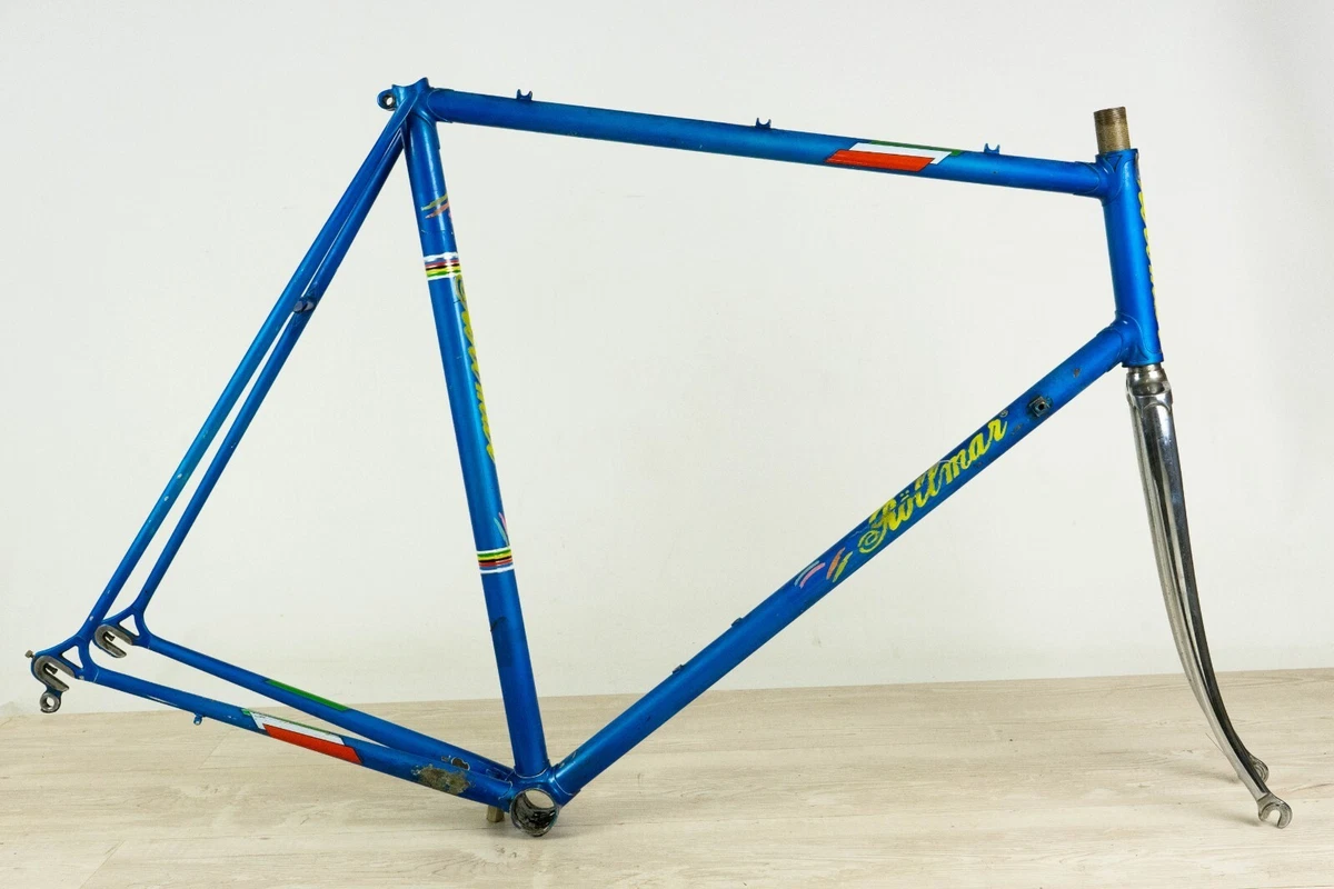 Cadre De Vélo De Course Cavazzoni – Acier – Taille 50 Cm – Bleu – Équipé Campagnolo