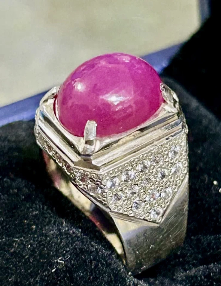 Natural Burmese Ruby on Sterling Silver 980 Ring - Image 4 of 4