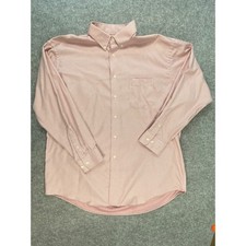 Pronto Uomo No-Iron Classic Fit Dress Shirt Men 18 34/35 Pink Micro-Check Cotton