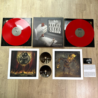 Muse - Drones Super Deluxe 2 x Red Vinyl Record + CD DVD Limited Edition