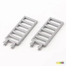 Lot of 2 LEGO Light Bluish Gray Bar 7x3 w/ Double Clips 6020 Ladder Lattice NEW