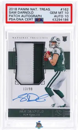 Sam Darnold #162 2018 National Treasures Patch Autograph card