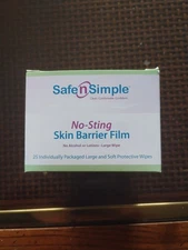 25 Safe n Simple SNS00807 Large No-Sting Skin Barrier Film Wipes Exp 12/2027