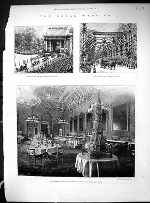 Alte 1893 Royal Wedding Cake Buckingham Palace Mappin Webb Hampton Ban 19.