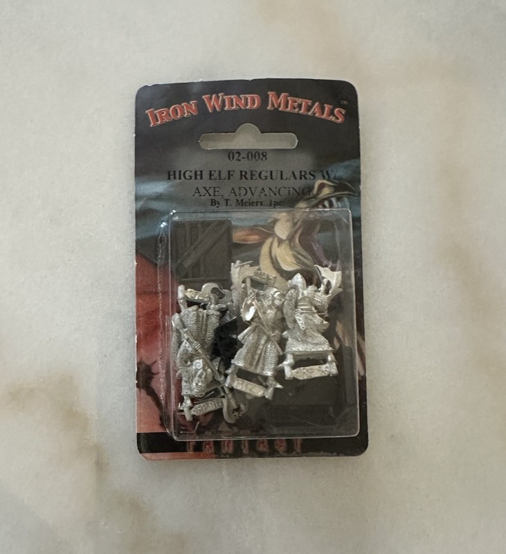 Ral Partha 02-008 High Elf Regulars with Axes Advancing [6] (Metal Bases)