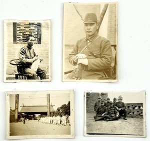 RARE! Original Set of 4 JAPANESE Soldier Photos - 3 WWII Photos & 1 WWI Photo