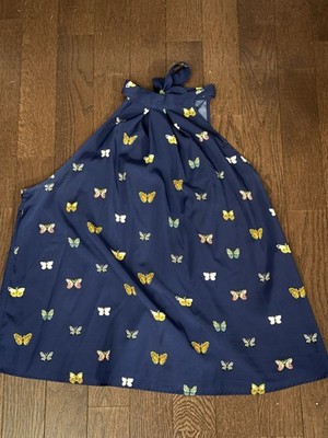 Women s Plus SHEIN Halter Tank Blouse Sz 3X Navy Blue Multicolor Butterfly
