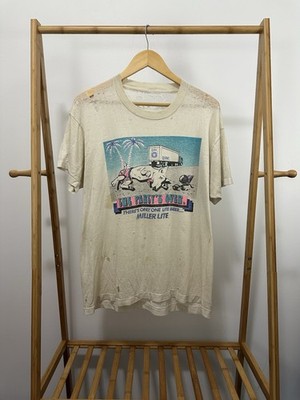 VTG Miller Lite Party Over Dead Spuds Mackenzie Paper Thin Thrashed T-Shirt XL