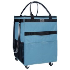 Reusable Grocery Bag On Wheels, Shopping Trolley, Rolling Tote with 8 Pockets...