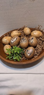 Decoupage Easter Eggs 9 Primitive Cottage Victorian Farm Bowl Fillers Hens B9