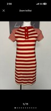Kate Spade New York sweater dress red and cream striped Size S Measurements Pics