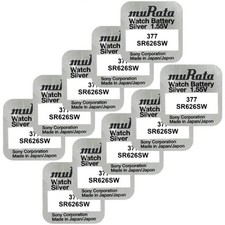 10 MURATA 377 SR626SW BATTERIES SILVER OXIDE 1.55V WATCH BATTERY 2026 SONY NEW