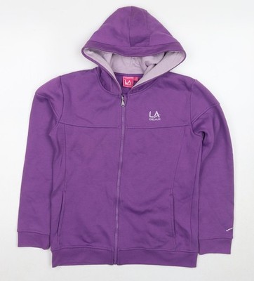 LA Gear Mädchen lila Polyester Hoodie mit durchgehendem Reißverschluss Größe 13 Jahre Reißverschluss