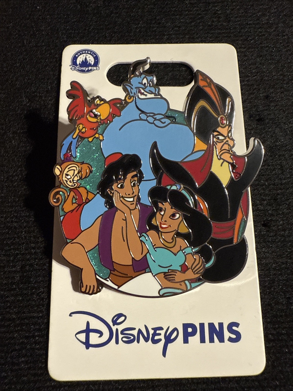 Disney Parks Aladdin Cast Cluster Pin Genie Abu Jafar Iago