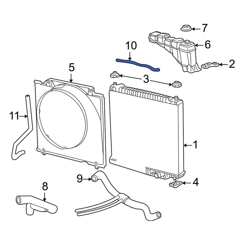 For Ford Excursion 2000-2005 Ford JL3Z8075C Engine Coolant Overflow Hose Foto 2 de 4