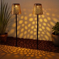 Steckleuchte Solarlampe AußEn Terrassenleuchte Akku Gold Wetterfest Led 2Er Set