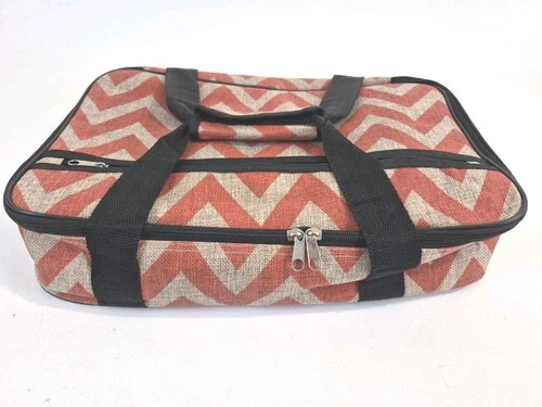 9x13 Insulated Casserole Carrier Tote Chevron Thermal Food Bag
