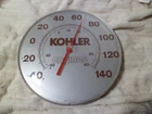 Vtg Kohler Engines Wall Thermometer  Tractor Gas Oil Sign for Shop Garage