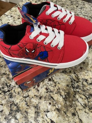 Spider-Man Web Swinging Laced Kid's Sneakers Red Sz 13 Canvas Shoes