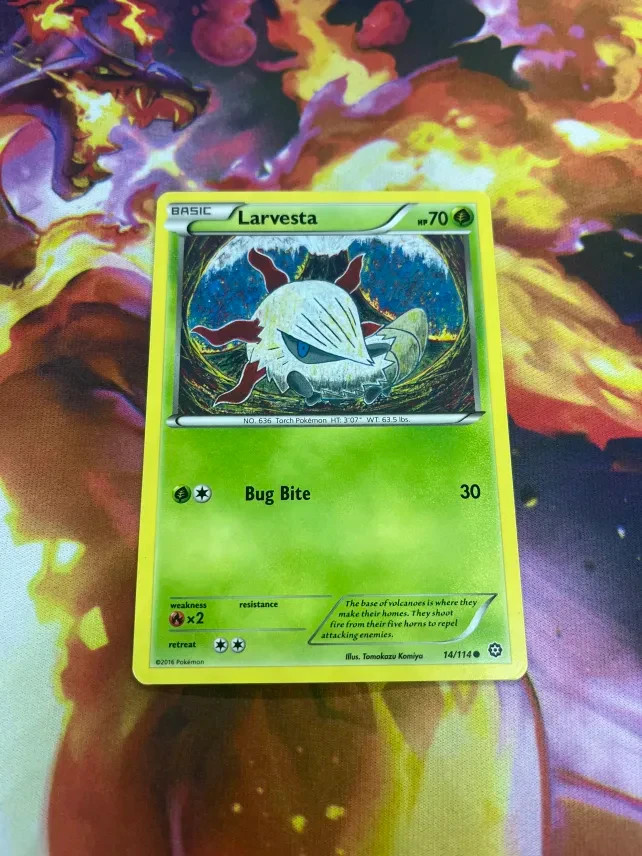 Larvesta 14/114 XY Steam Siege Holo Pokemon TCG Card