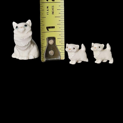 Vintage 1960'S Miniature Hagen Renaker Family of White Persian Cats & Kittens - Picture 8 of 9