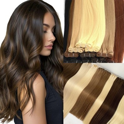 Weft Hair Bundle Sew-In Weave Remy Human Hair Extensions Highlight Blonde 100g