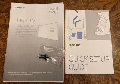 Samsung LED TV Series 5 5202 User Manual/Quick Setup Guide