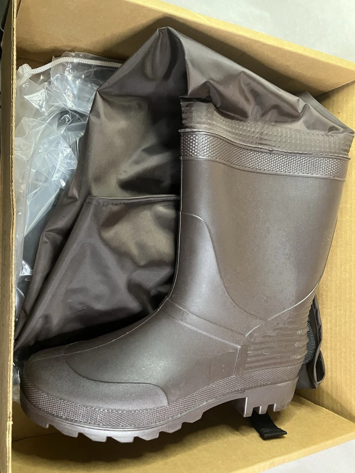 Frogg Toggs Rana II Btft PVC Hip Waders Cleated 男式尺寸 11 棕色 #2716249 全新带盒 — 第 2/4 张图片