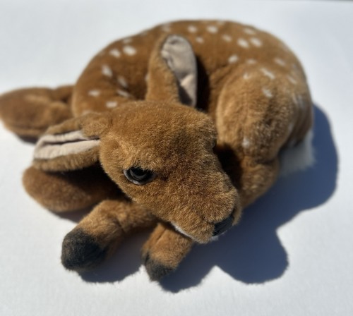 Vintage 18" Classique By Dakin Life-Like Laying Fawn Deer Plush Woodland Baby