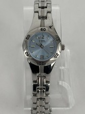 Fossil Blue AM-3861 25mm Silver Tone Quartz Date Watch w/Bracelet New Battery