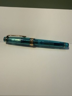 Sailor Pro Gear  Fountain Pen Aqua Blue Fine Point 21K Gold Nib Limited Edition