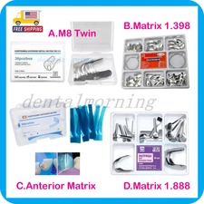 Dental Contoured Anterior Matrix Bands Teeth Restoration Strip Twin Matrices