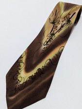 Vintage Bray  Co 40s 50s Hand Painted Tie Silk Wine Grape Leaves 4 " Wide Retr