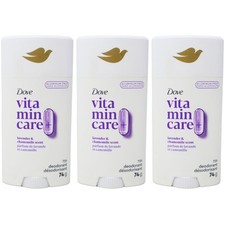 3 Pack - Dove VitaminCare Deodorant Stick, Lavender  Chamomile Scent, 74g