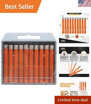 High Efficiency 8mm Diamond Core Drill Bit Set - 10 Pieces with Wax Cooling