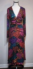 NWT Farm Rio Rainbow Hearts Midi Dress Size XS Colorful Boho Festival Hourglass