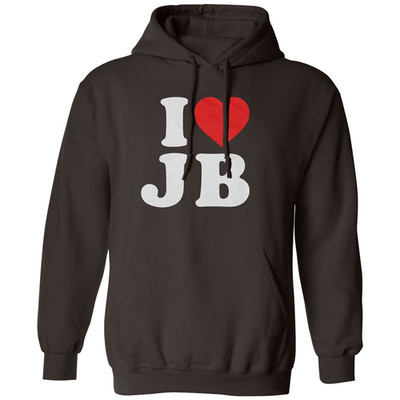I Love JB Cute Heart Graphic Fan Gift Unisex Hooded Sweatshirt