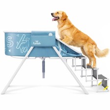 Big Dipper Dog Bath Tub with Stairs, Elevated Portable Foldable Wash Station