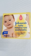 Johnson's Baby Head-to-Toe Washcloths Disposable 14 CT NEW