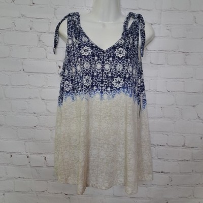 Sonoma Women's NEW Cotton Comfy Floral Paisley Sleeveless Top Blouse Size Medium