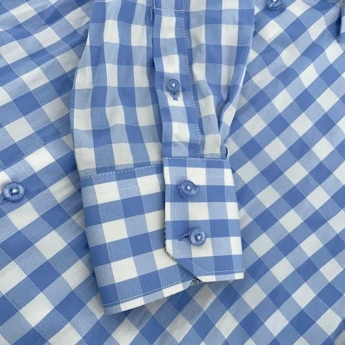 Coogi Clásico Camisa Con Botones Para Hombre M 15.5 Azul Gingham Vestido Camisa Manga Larga Foto 4 de 4