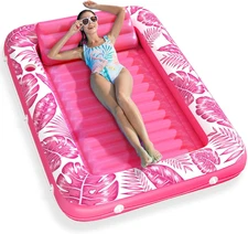 Inflatable Tanning Pool Lounger Float -  4 in 1 Sun Tan Tub Sunbathing Pool Loun