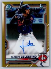 Gilberto Celestino 2021 Bowman Chrome #CPA-GC 1st Bowman Gold Auto /50