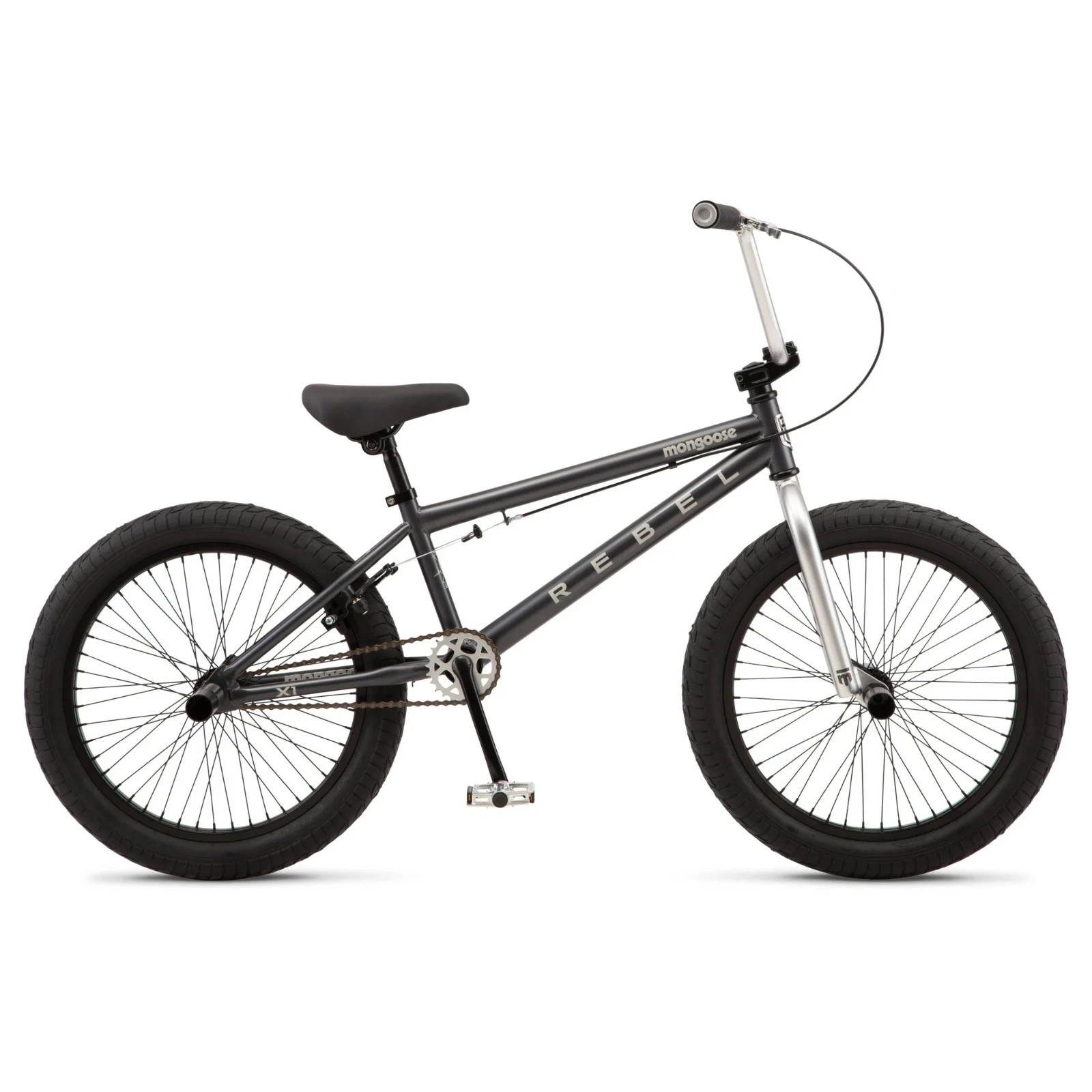 Mongoose Rebel X1 BMX Bike, 20-in. Wheels, Kids Ages 7-14 Years, Gray