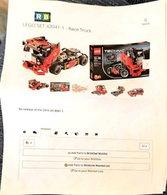 LEGO TECHNIC: Race Truck (42041) RETIRED,  COMPLETE