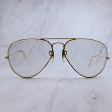 Vintage B L Ray-Ban USA Gold Aviator Frames 58-14 Double Bridge Eyeglasses